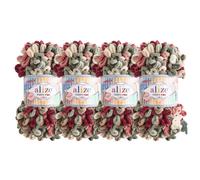 Alize Puffy Fine Color Baby Blanket Small Loop 100 % micropolyester Fil doux Lot de 4 pelotes 400 g 64 yds (6039)