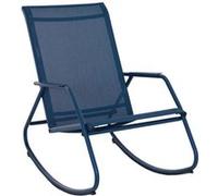 Fauteuil bas de jardin à bascule acier époxy et toile - Noa