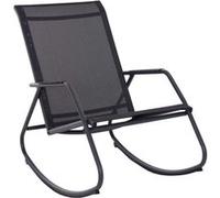 Proloisirs – Fauteuil bas de jardin à bascule Noa – Acier époxy et toile – Graphite/Gris