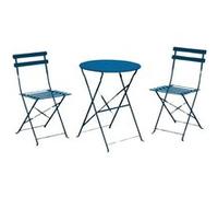 Alizé - Salon de jardin en acier 2 personnes Cuba bleu Bleu G