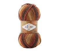 Alize SuperLana Maxi Batik 25% Laine 75% Acrylique Chaque écheveau 100g 100m Lot de 4 écheveaux - 7784