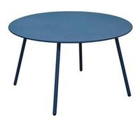 Table Basse Jardin Ronde En Acier Rio 70 Cm Bleu