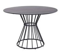 Table de jardin ronde Holland en acier - noir 110 cm