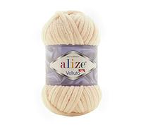 Alize Velluto - 100 g - Micro-polyester - Fil en peluche doux et velouté pour tricot et crochet - Laine moelleuse pour couvertures, coussins, amigurumi et vêtements (310)