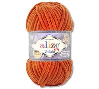 100 g de laine Alize Velluto en 30 au choix (06 | Orange)