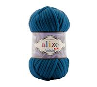 Alize Velluto Lot de 5 pelotes de fil pour couverture de bébé 100 % micropolyester 340 m 500 g Poids du fil : super volumineux (Muykonos 646)