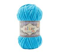 Alize Velluto Lot de 5 pelotes de fil pour couverture de bébé 100 % micropolyester 340 m 500 g Poids du fil : super volumineux (Océan 16)