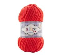 Alize Velluto Lot de 5 pelotes de fil pour couverture de bébé 100 % micropolyester 340 m 500 g Poids du fil : super volumineux (grenade 421)