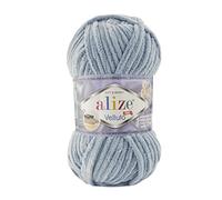 Alize Velluto Lot de 5 pelotes de laine pour couverture de bébé 340 m 500 g, Poids de la laine: Super Bulky (gris moyen 428)