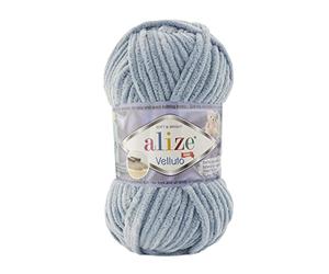 Alize Velluto Lot de 5 pelotes de laine pour couverture de bébé 340 m 500 g, Poids de la laine: Super Bulky (gris moyen 428)