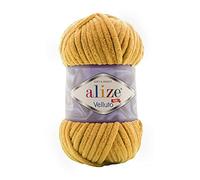 Alize Velluto Peluche, 100 g en micro-polyester, velouté, pour tricot et crochet, laine moelleuse pour couvertures, coussins, amigurumi et vêtements (02)