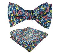 Alizeal Ensemble de nœud papillon et carré de poche pour homme - Motif floral pré-noué - Papillons classiques pour mariage et fête, taille unique