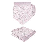 Alizeal Ensemble de nœud papillon pour homme avec carré de poche Motif fleurs pour mariage et fête 8 cm Cravate classique de couleur pour affaires, taille unique