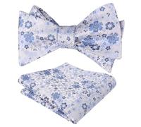 Alizeal Ensemble nœud papillon et mouchoir de poche pour homme Motif floral, bleu clair, taille unique
