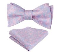 Alizeal Ensemble nœud papillon et mouchoir pour homme Imprimé floral, Bleu+rose, taille unique