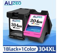 Alizeo 304 cartouche d'encre Compatible pour HP304 pour HP 304XL Deskjet ENVY Officejet 2600 2630 3723 3724 3730 3732 3752 3755 3758-1 Noir 1 Couleur