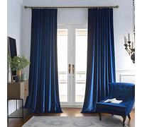 Aljctns Lot de 2 Panneaux de Rideaux occultants en Velours pour Chambre à Coucher et Salon, Rideaux de fenêtre à Isolation Thermique Super Doux avec Passe-Tringle et Languette arrière, 132,1 cm de
