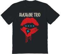 Alkaline Trio Band T Shirt Riot Fest Lips Adult Black Short Sleeve American Punk Rock Music Graphic Tees Manches Courtes(Large)