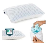 Alkamto Coussin en gel réglable, 73 x 48 cm, en mousse à mémoire de forme, rafraîchissant, avec housse en soie glacée double face et viscose, idéal pour les personnes dormant sur le dos, sur le ventre