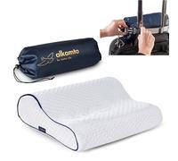 alkamto Oreiller de voyage ergonomique en mousse à mémoire de forme avec coussin thermorégulateur - Sac de transport étanche inclus