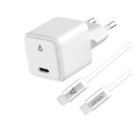 alkaya. iPhone 15, Samsung, Xiaomi, Google, Sony, Huawei câble de charge+adaptateur, Charger Set, Ladeset, Datenkabel USB-C Universal kompatibel 20W/1m - Blanc