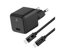 alkaya. iPhone 15, Samsung, Xiaomi, Google, Sony, Huawei câble de charge+adaptateur, Charger Set, Ladeset, Datenkabel USB-C kompatibel 20W/1m - Noir