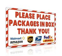 ALKB Panneau de livraison en aluminium antirouille de 20,3 x 30,5 cm pour une utilisation en extérieur - Please Place Packages in Box Thank You - Panneaux de livraison pour colis, boîte de livraison