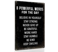 ALKB Plaque murale inspirante en métal - 20,3 x 30,5 cm - Citations positives inspirantes - Décoration de chambre pour salon, chambre à coucher, salle de classe, salle de sport - Décoration murale