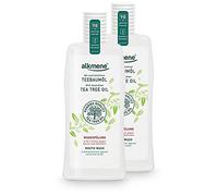 alkmene Bain de bouche sans alcool à l'huile d'arbre à thé - 6 fois plus de protection - Protège contre les caries et le tartre - Bain bouche sans alcool, silicones, parabènes (2x 500 ml)