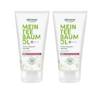 alkmene Lot de 2 gels lavants à l'huile d'arbre à thé pour peaux impures - 150 ml - Réduction des boutons - 100 % confirmé - Nettoyant en profondeur anti-boutons - Végétalien - Gel nettoyant pour le