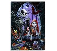 ALKOY Jack Skellington Et Sally Affiches Jigsaw Puzzle 1000 Pièces Adultes Jouets Décompression Jeu Classique Jeu Puzzle 38 * 26Cm