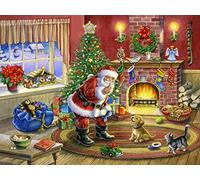 ALKOY Puzzle En Bois 6000 Pièces/Père Noël Et Chien/Puzzle Amusant Pour Adultes, Jouet À Faire Soi-Même/Père Noël Et Chien/1000 Pièces