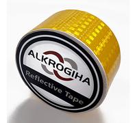 Alkrogiha Bande Réfléchissante de Sécurité 5cm x 10m, Bandes Réfléchissantes Autocollant D'avertissement de Danger pour Panneaux de Signalisation Routière, Camions Jaune
