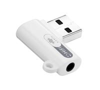 Alksubbm Adaptateur USB-a avec port 3,5 mm, avant blanc | Entrée microphone et sortie casque, commandes de casque en ligne compatibles, configuration automatique de l'ordinateur