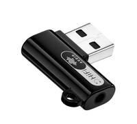 Alksubbm Adaptateur USB-a avec port 3,5 mm, avant noir | Entrée microphone et sortie casque, commandes de casque en ligne compatibles, configuration automatique de l'ordinateur
