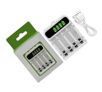 Alksubbm Base de charge USB de type C à 4 emplacements avec écran LCD AA 3 A 1800 mA 900 mA DC5 V Base de charge USB de type C