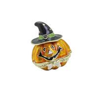Alksubbm Boîte à bijoux en forme de citrouille d'Halloween avec finition en alliage de zinc peinte à la main