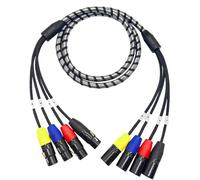 Alksubbm Câble audio professionnel XLR 4 canaux 4 broches avec manchon tressé pour éclairage de scène et systèmes