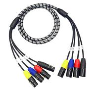 Alksubbm Câble audio professionnel XLR 4 canaux 4 broches avec manchon tressé pour éclairage de scène et systèmes
