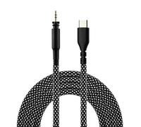 Alksubbm Câble de rechange USB C vers casque de 2,5 mm | Module numérique, cordon tressé de 150 cm, pour casque SRH840A SRH440A, lecture de bureau, noir et blanc
