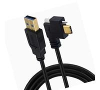 Alksubbm Câble USB de type C gauche et droit - Connexion sécurisée pour caméras industrielles et équipements d'automatisation - Câble de données de type C avec vis