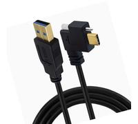 Alksubbm Câble USB de type C gauche et droit - Connexion sécurisée pour caméras industrielles et équipements d'automatisation - Câble de données de type C avec vis