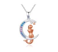 Alksubbm Collier avec pendentif arbre de vie en forme de cœur et lune symbolique pour mère, anniversaire, Noël, chaîne réglable pour femme, One Size, Comme décrit, Comme décrit.