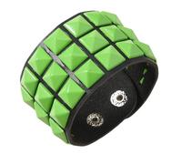 Alksubbm Cuir PU souple de qualité supérieure avec trois rangées de clous carrés, fermeture réglable pour un ajustement confortable clouté, taille unique, Comme décrit