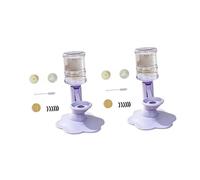 Alksubbm Distributeur d'eau en ABS pour chat en forme de fleur Violet | Réservoir inversé et bol surélevé pour un placement en intérieur