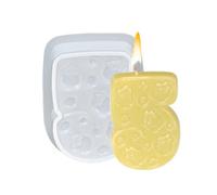Alksubbm Moule en silicone en forme de chiffre de fraise pour savon, chocolat, gâteau, fondant et résine époxy, moule à gelée en forme de fruit