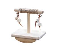 Alksubbm Perchoir multifonction en bois pour oiseaux, support à bascule pour escalade, mastication et jeu de fiançailles pour perroquets