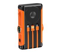 Alksubbm Powerbank 20 000 mAh à manivelle solaire avec charge et lumière LED pour le camping en plein air batterie de charge