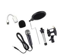 Alksubbm Systèmes de microphones de diffusion en direct, réduction du bruit, effets vocaux, carte son, transmission de 200 m, microphones compatibles avec plusieurs appareils