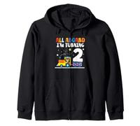 All Aboard Im Turning 2 2 Anniversaire 2 Ans 2 Ans Sweat à Capuche